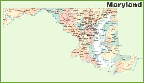 md map with cities|Map of Maryland .
